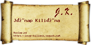 Jónap Kiliána névjegykártya